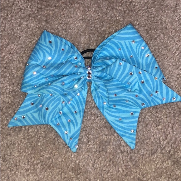 Blue zebra cheer bow - Picture 1 of 1